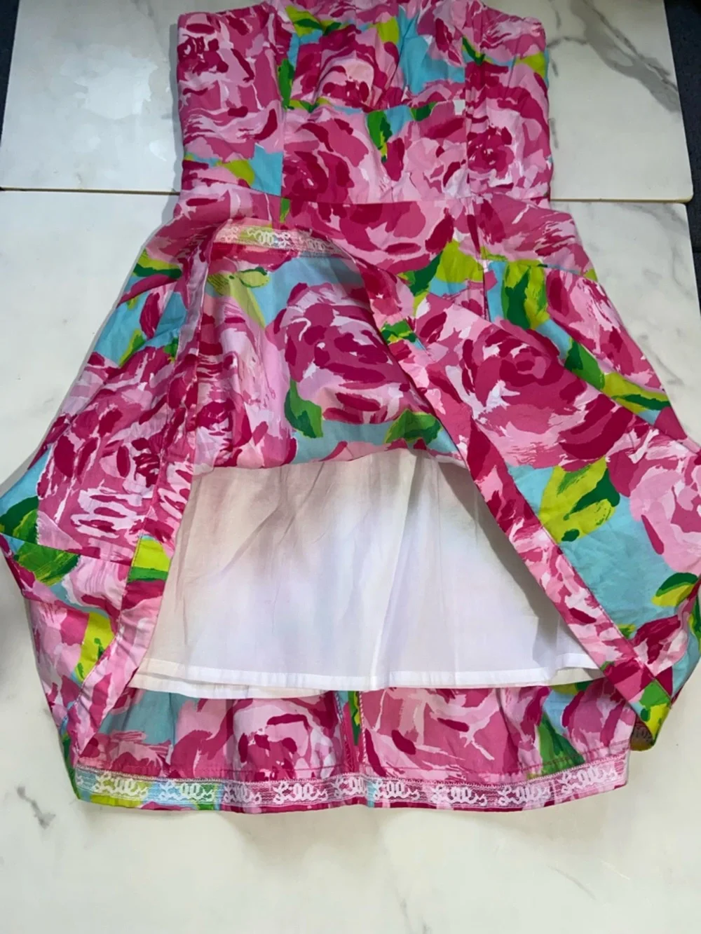 Lilly Pulitzer Blossom Strapless Mini Dress Hottie Pink Size 00 - Picture 6 of 17